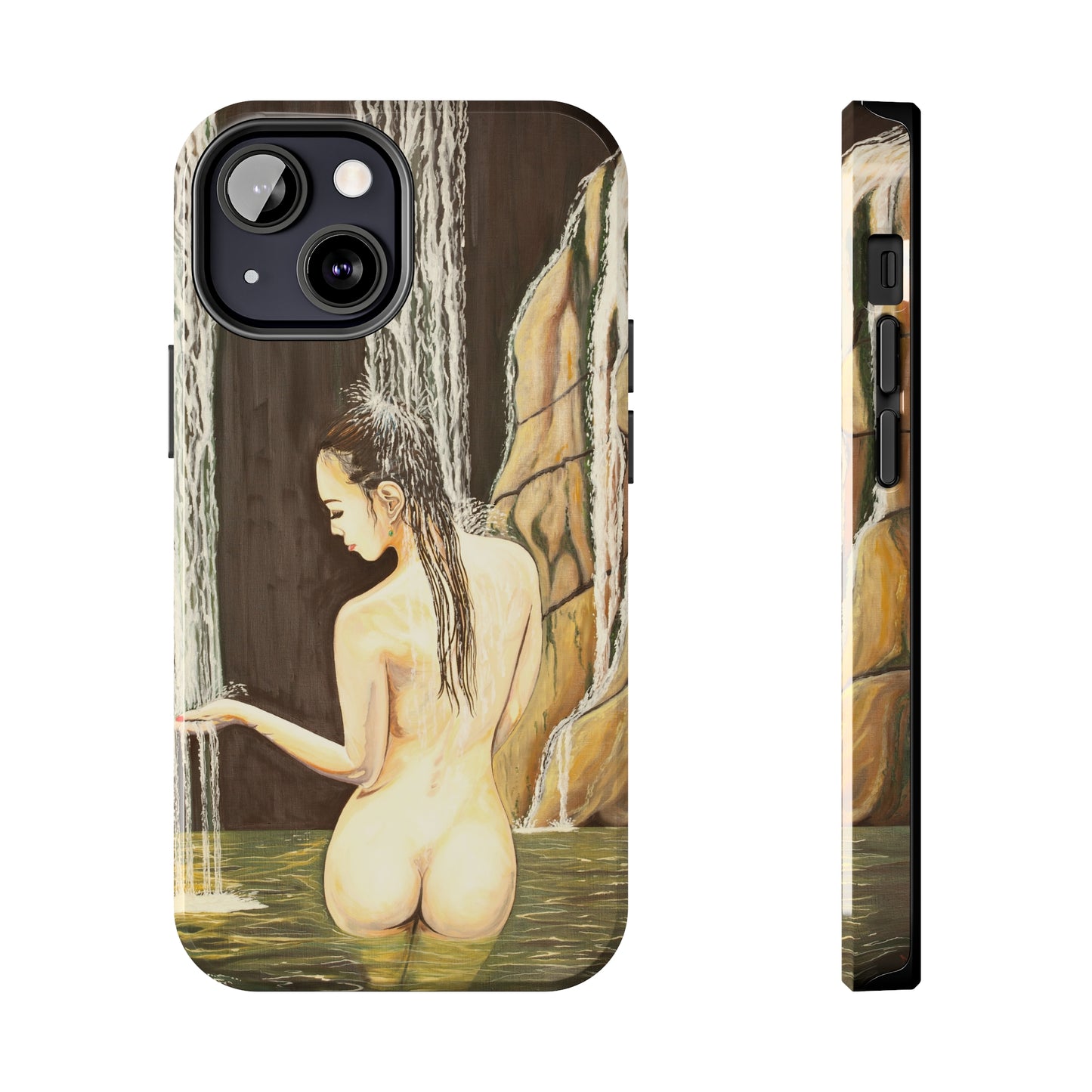 "Nude in Falls" iPhone Tough Phone Cases