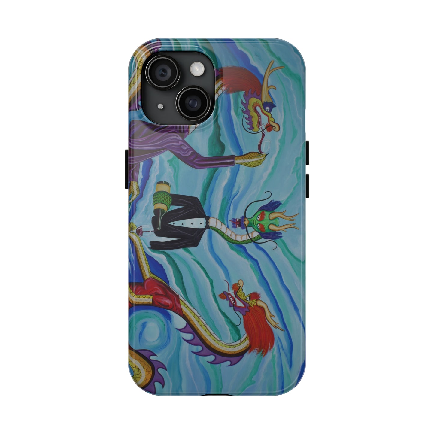 "Wine Dragons" iPhone Tough Phone Cases