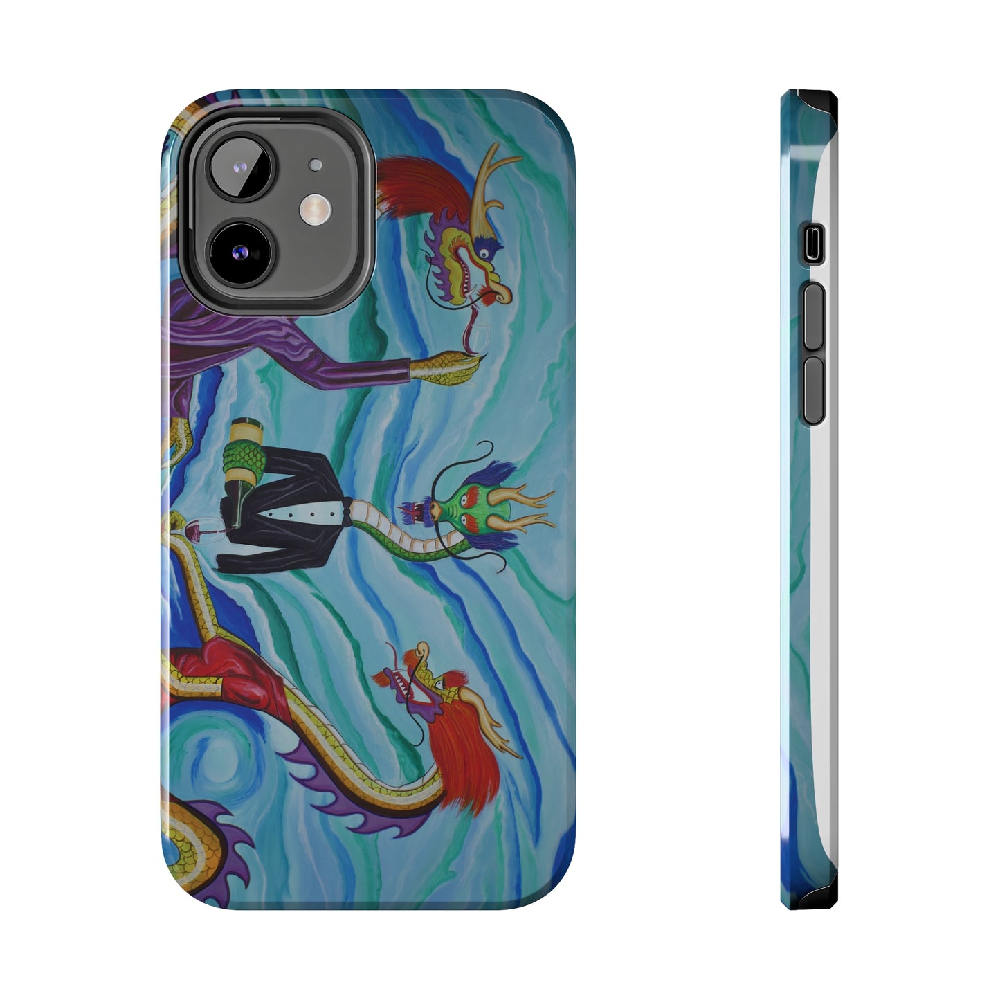 "Wine Dragons" iPhone Tough Phone Cases