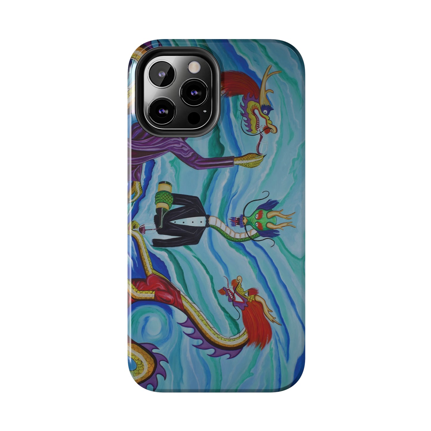 "Wine Dragons" iPhone Tough Phone Cases