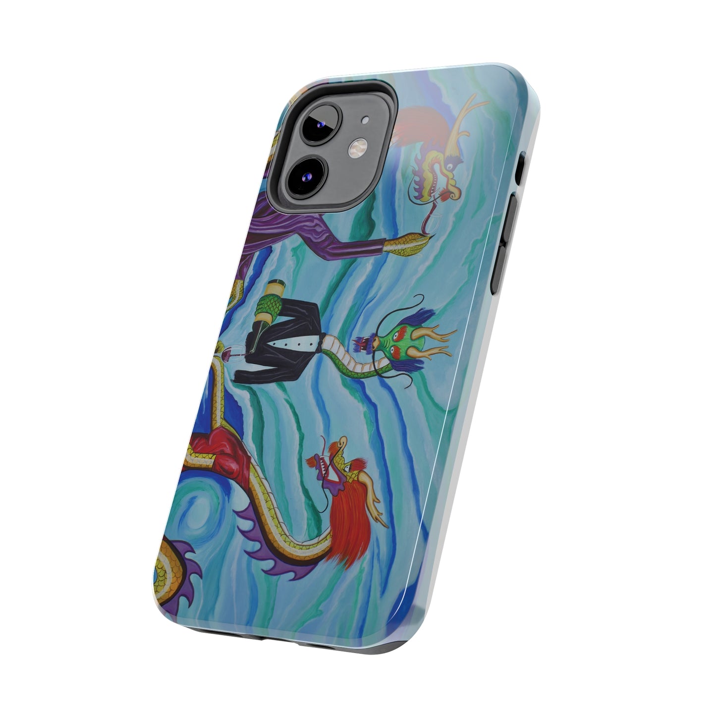 "Wine Dragons" iPhone Tough Phone Cases