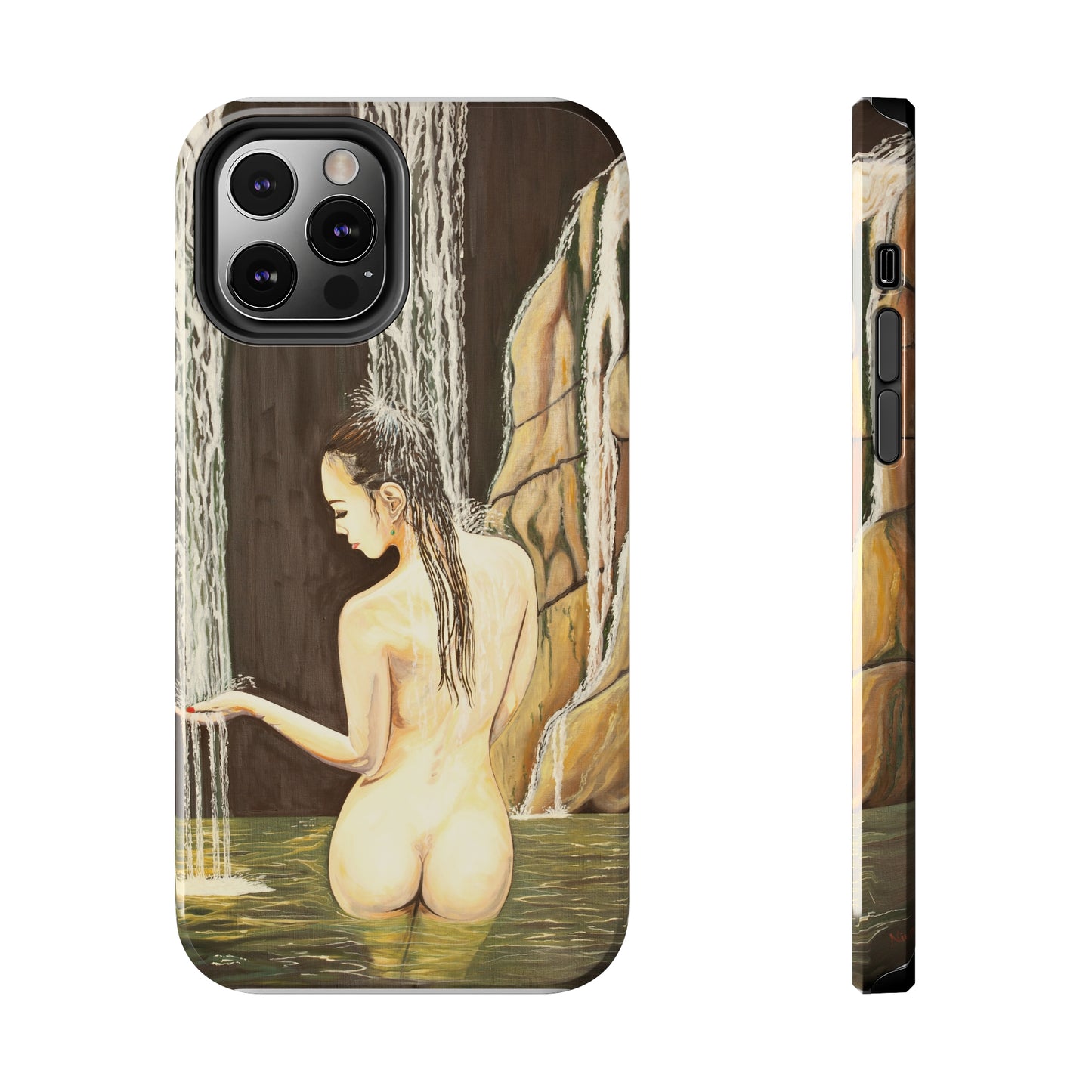 "Nude in Falls" iPhone Tough Phone Cases