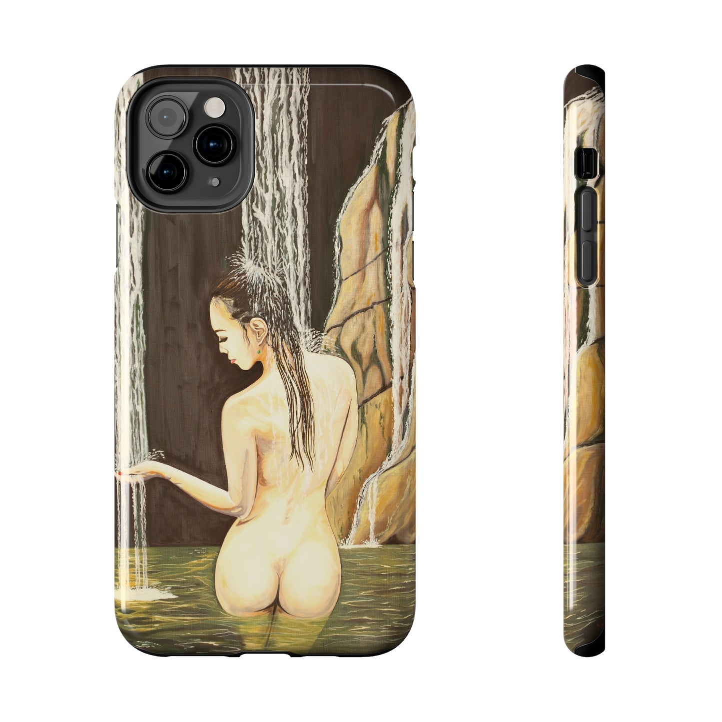 "Nude in Falls" iPhone Tough Phone Cases