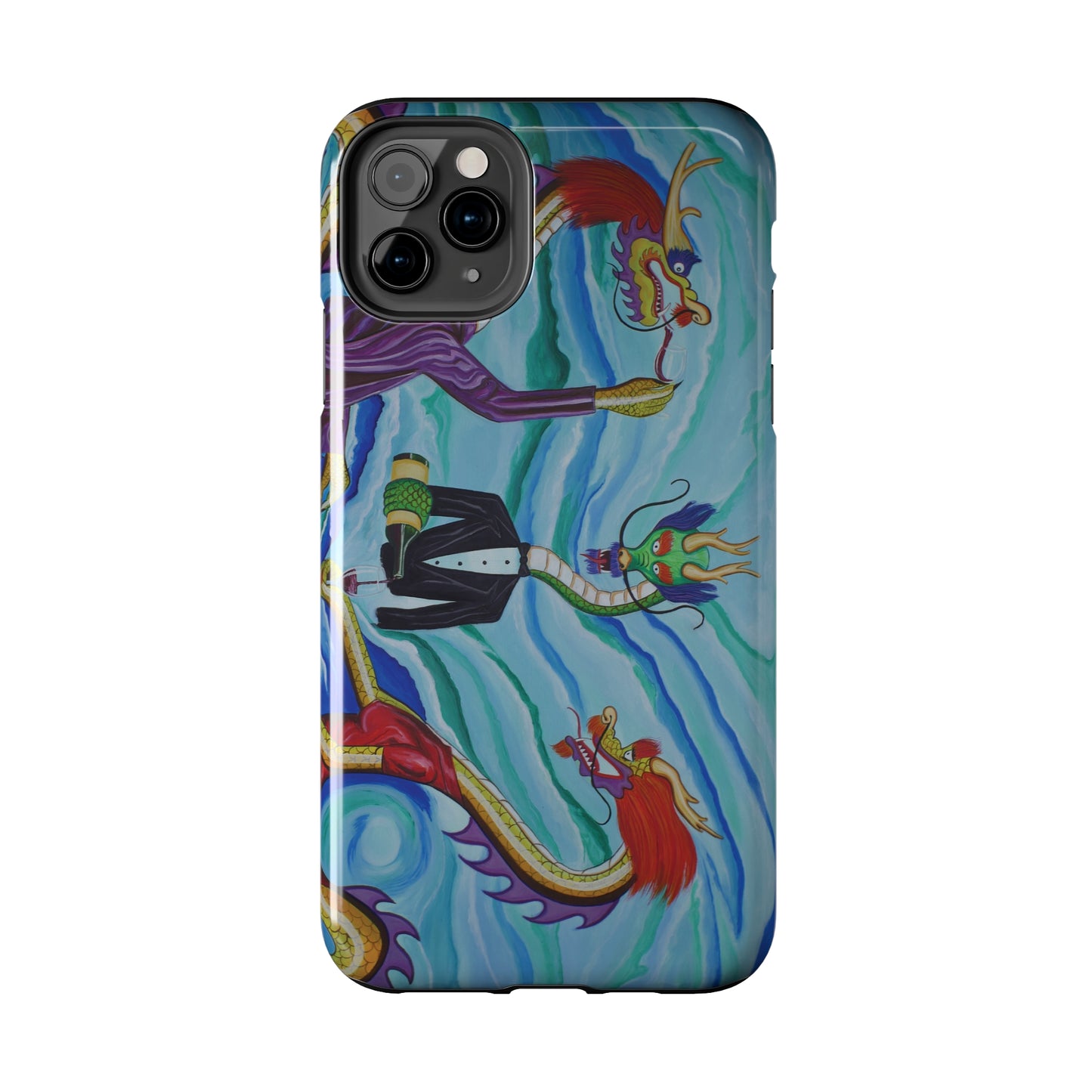 "Wine Dragons" iPhone Tough Phone Cases